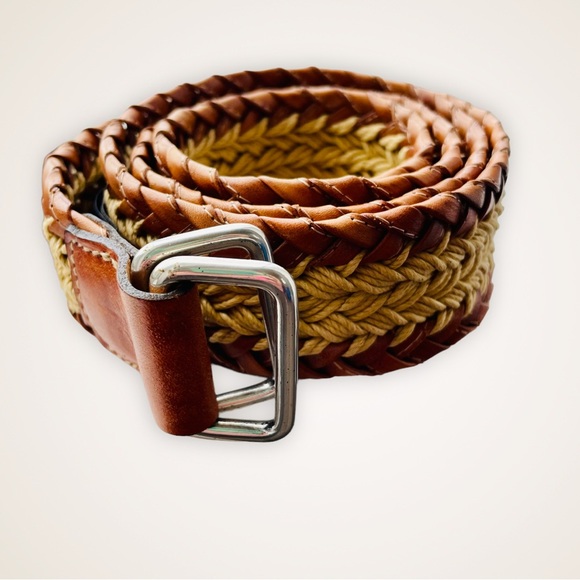 Trafalgar Accessories Trafalgar Mens Woven Italian Leather Trim